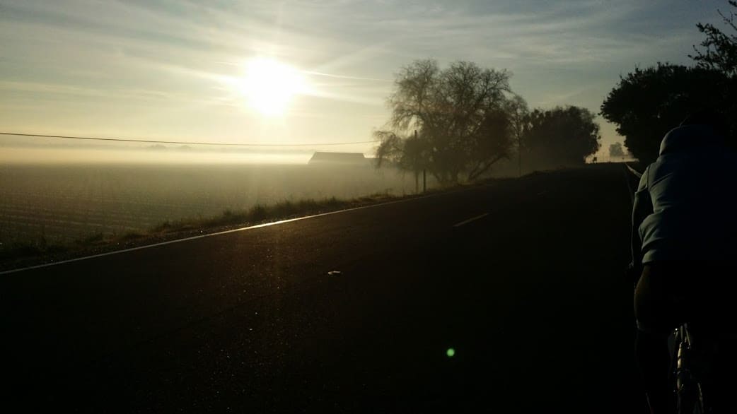 levee+morning+fog+cycling
